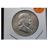 1958-D Uncirculated Franklin Silver Half Dollar