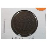 1864 2 Cent Coin Outstanding Coin