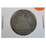 1876 Seated Liberty Silver Quarter