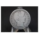 1908-O Barber Silver Half Dollar