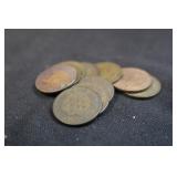 Lot of 10 Mixed Date Indian Head Cents