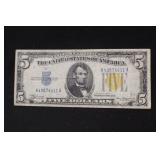 1934A $5 Silver Certificate Yellow Seal