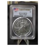 2017 MS70 1oz .999 Pure Silver Eagle Certified