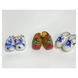 Lot of Holland Clogs  2-Delft, 1- Wooden