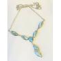 .925 Silver Larimar Necklace 18" +1"   EC