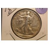 1939-D Walking Liberty Silver Half Dollar