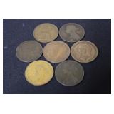 7 Old English Pennies