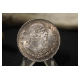 1964 Mexico 1 Peso Silver Coin - Excellent