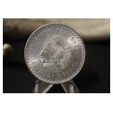 1947 Mexico 5 Cinco Pesos Silver Coin