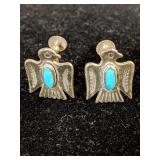 Sterling & Turquoise Screwback Earrings  4.68