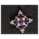 Vintage Pendant w/Pearl & CZ  6.05 grams   R
