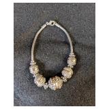Vintage .925 Silver Bracelet w/Gold Band on the