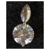.925 Silver & Lg CZ Pendant  2.61 grams   H