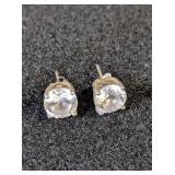.925 Silver Lg CZ Earring  2.72 grams  H