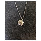.925 Silver 16" Necklace w/Flower and Live Charms