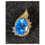 .925 Silver Pendant w/10K Accent  1.63g  H