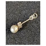 Silver Baby Rattle Charm  1.19g  C