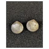 Silver Shell Earrings  1.27 grams  C
