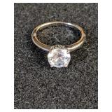 .925 Silver Solitaire Ring DZ  2.12 g  H