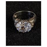 .925 Silver Ring with Lg CZ Stone  Size 6