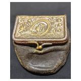 Antique Leather Art Nouveau Style Coin Purse