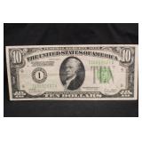 1928-B $10 "Gold Clause" Green Seal Note