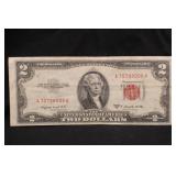 1953-B $2 Red Seal Bank Note *Serial Number 008A