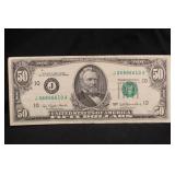 1977 $50 Kansas City "J" Federal Reserve Note