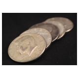 Lot of 5 40% Silver Kennedy Half Dollars