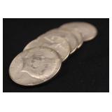 Lot of 5 40% Silver Kennedy Half Dollars
