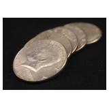 Lot of 5 40% Silver Kennedy Half Dollars