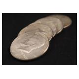 Lot of 5 40% Silver Kennedy Half Dollars