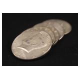Lot of 5 40% Silver Kennedy Half Dollars