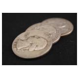 Lot of 3 Pre-64 Washington 90% Silver Quarters