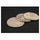Lot of 3 Pre-64 Washington 90% Silver Quarters