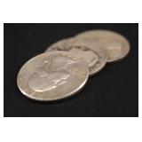 Lot of 3 Pre-64 Washington 90% Silver Quarters