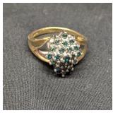 14K Gold Blue Diamond Ring Size 9.5    6.5 grams