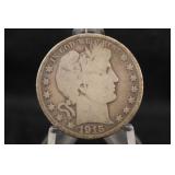 1915-D Barber Silver Half Dollar