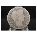 1912-P Barber Silver Half Dollar