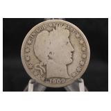 1909-O Barber Silver Half Dollar