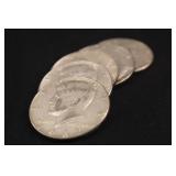 Lot of 5 40% Silver Kennedy Half Dollars