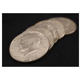 Lot of 5 40% Silver Kennedy Half Dollars