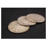 Lot of 3 Pre-64 Washington 90% Silver Quarters