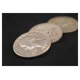 Lot of 3 Pre-64 Washington 90% Silver Quarters