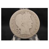 1915-S Barber Silver Half Dollar