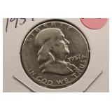 1957 Franklin Silver Half Dollar