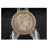1904-P Barber Silver Quarter