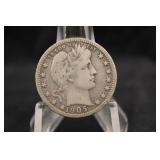 1905-S Barber Silver Quarter *Better Date