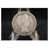 1907-D Barber Silver Quarter