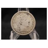 1902-O Barber Silver Quarter